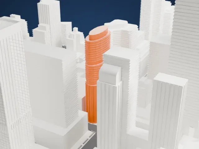 Lipstick Building model, North view