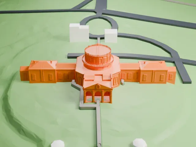 Lisbon Astronomical Observatory model, South view