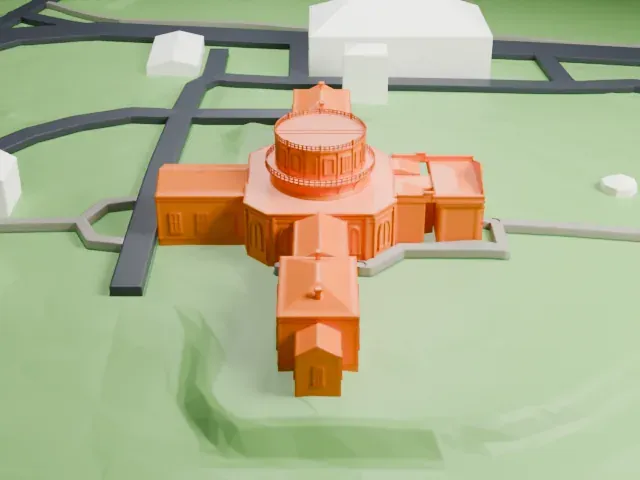 Lisbon Astronomical Observatory model, West view