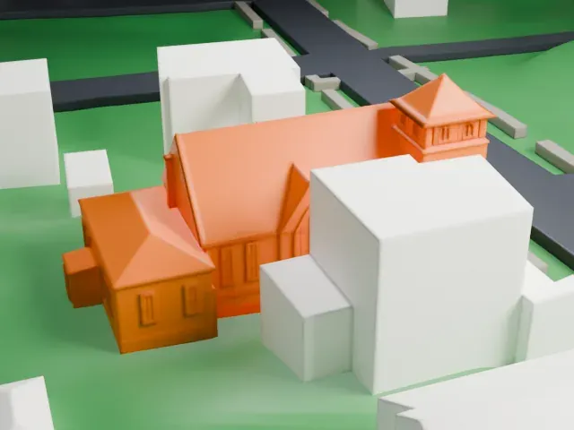 Little Bethel African Methodist Episcopal Church model, East view