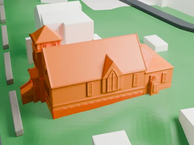 Little Bethel African Methodist Episcopal Church model, West view