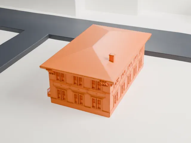 Little Falls Municipal Building model, West view