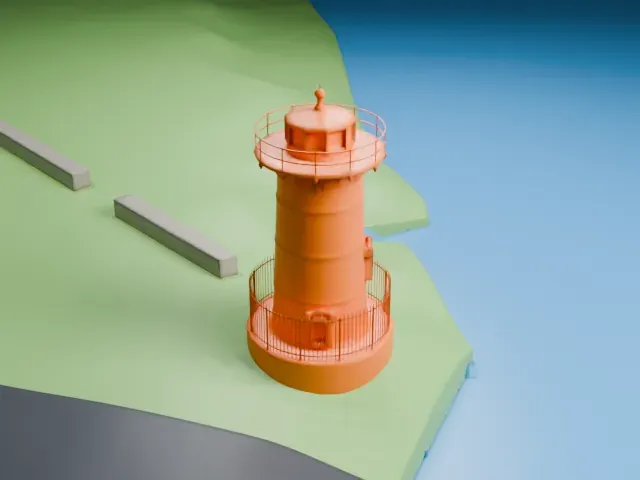 Little Red Lighthouse model, North view