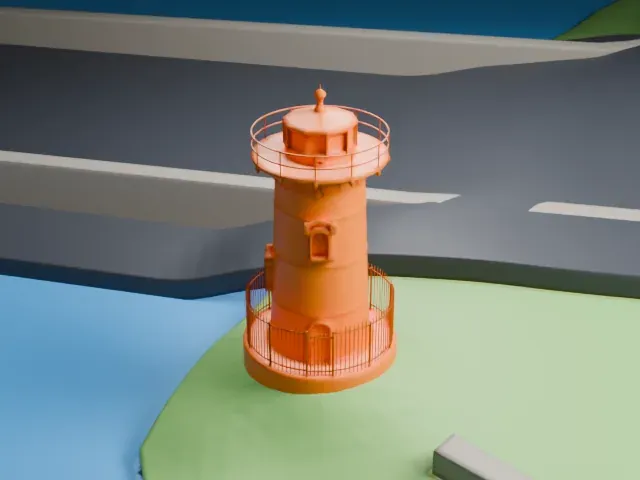 Little Red Lighthouse model, South view
