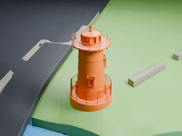 Little Red Lighthouse model, West view