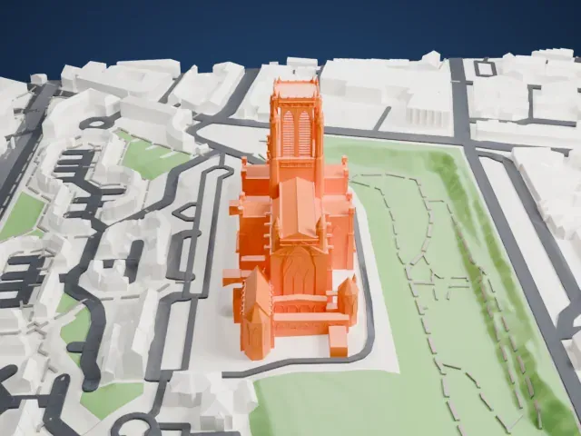 Liverpool Cathedral model, South view