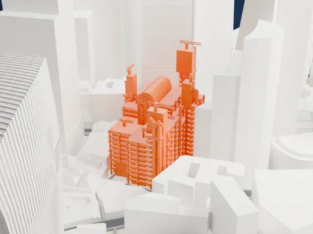 Lloyd's building model, South view