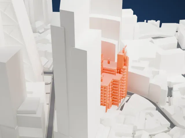 Lloyd's building model, West view