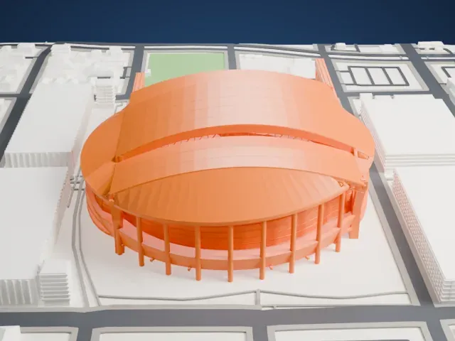 LoanDepot Park model, East view