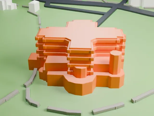 Lockwood-Mathews Mansion model, South view