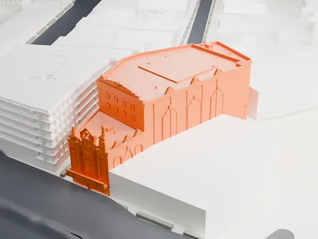 Loew's Jersey Theatre model, East view