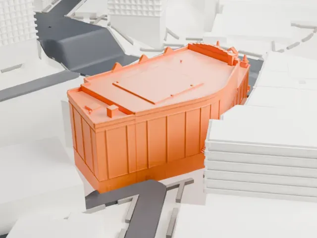 Loew's Jersey Theatre model, West view