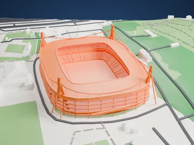 Lokomotiv Stadium (Moscow) model, North view