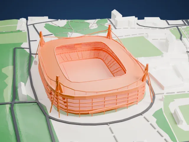 Lokomotiv Stadium (Moscow) model, South view