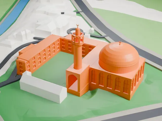 London Central Mosque model, South view