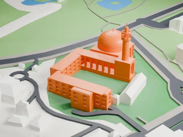 London Central Mosque model, West view