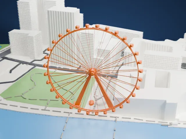 London Eye model, West view