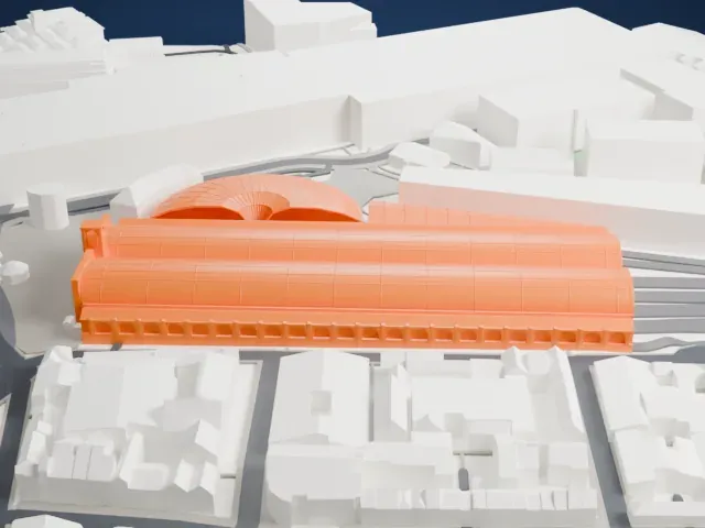 London King's Cross railway station model, East view