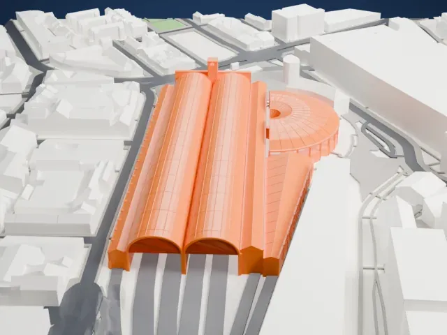 London King's Cross railway station model, North view