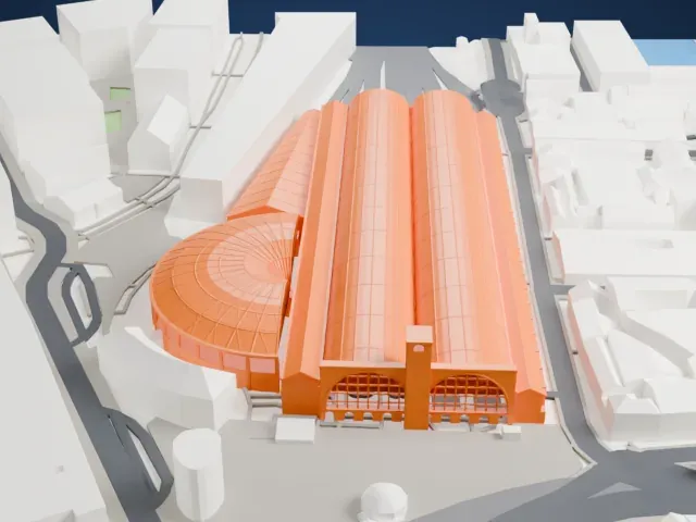 London King's Cross railway station model, South view