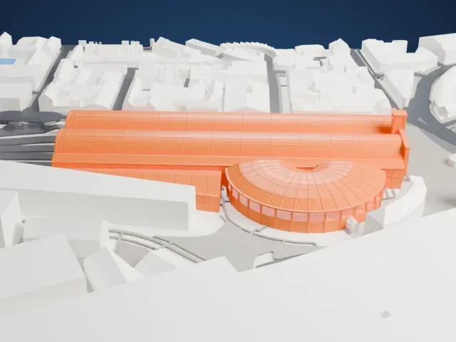 London King's Cross railway station model, West view