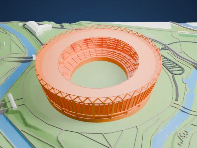 London Stadium model, North view