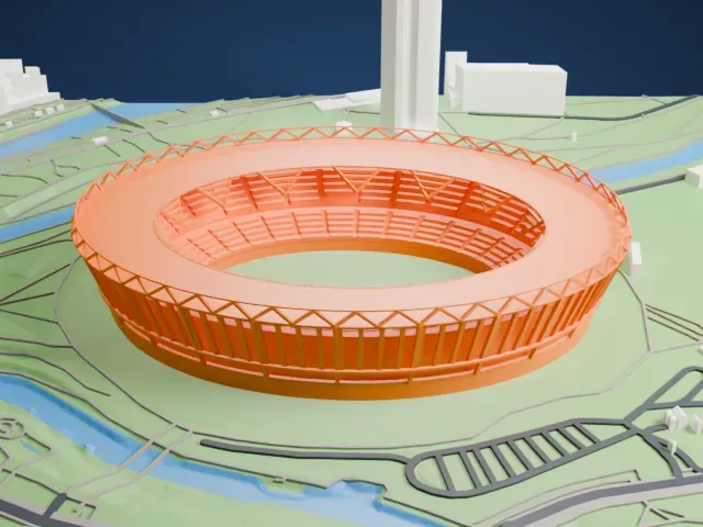 London Stadium model, West view
