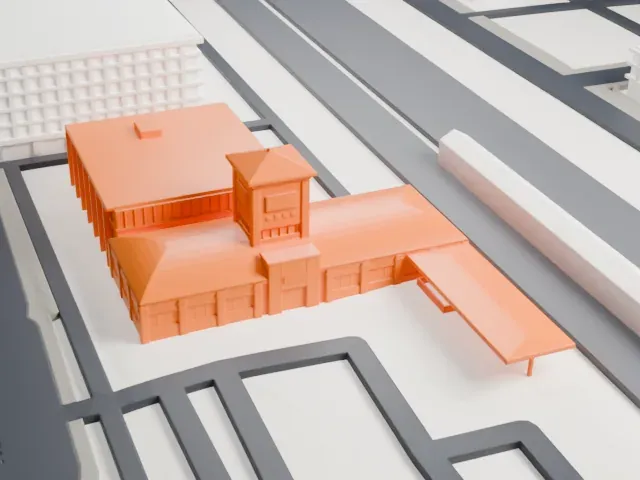 London station model, West view