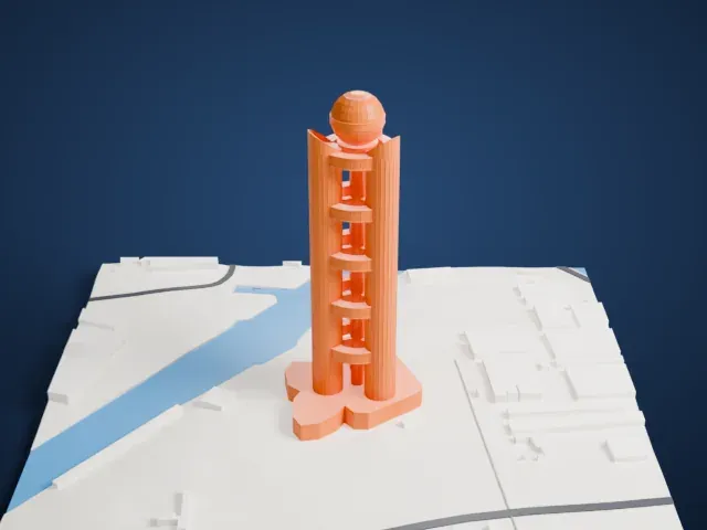 Longxi International Hotel model, East view