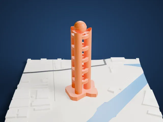 Longxi International Hotel model, West view