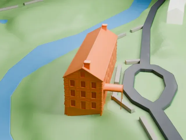 Lorillard Snuff Mill model, South view