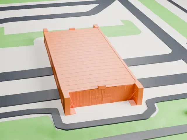 Loring Air Force Base Double Cantilever Hangar model, West view