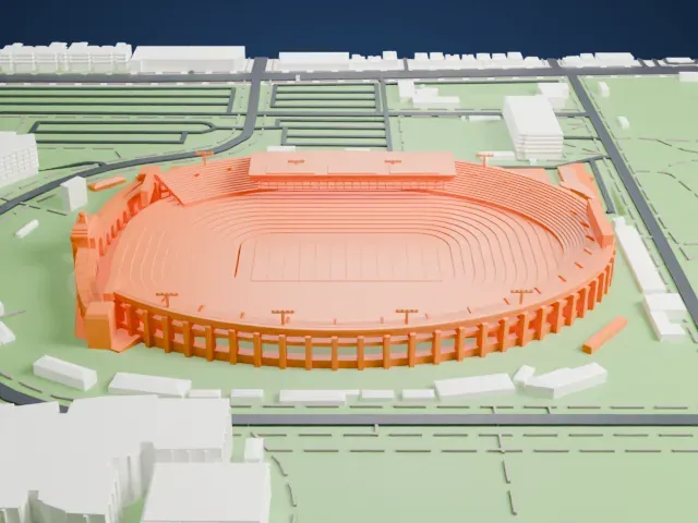 Los Angeles Memorial Coliseum model, North view