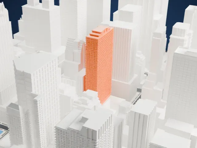 Lotte New York Palace model, North view