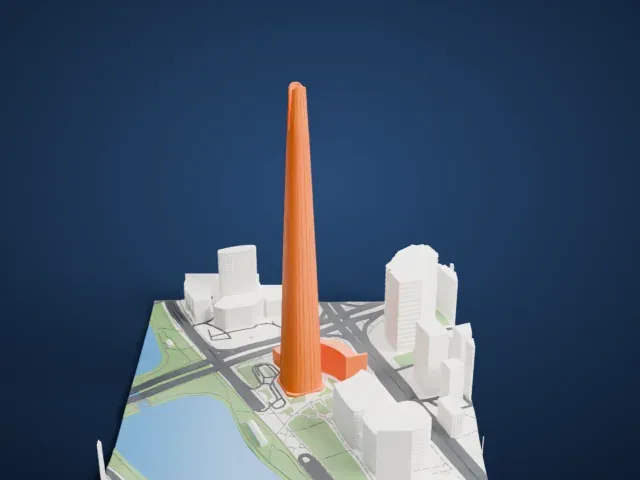 Lotte World Tower model, East view