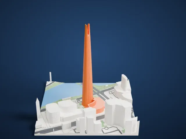 Lotte World Tower model, North view