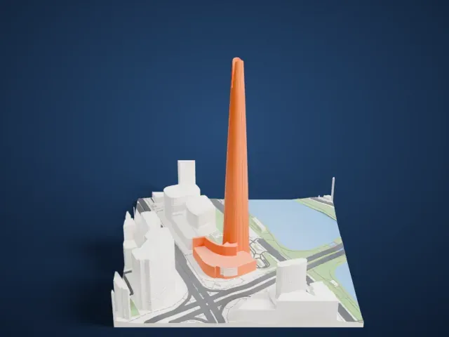 Lotte World Tower model, West view