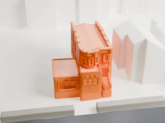Louis Armstrong House model, East view