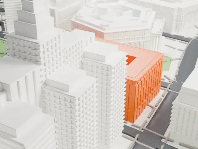 Louis J. Lefkowitz Building model, North view