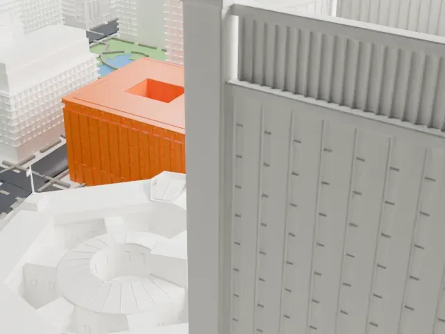 Louis J. Lefkowitz Building model, South view
