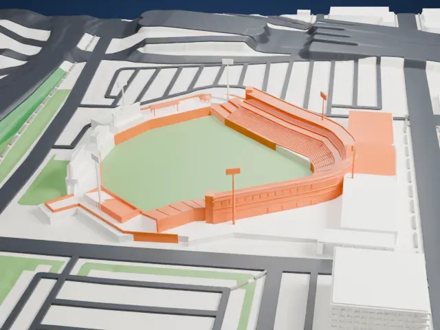 Louisville Slugger Field model, West view