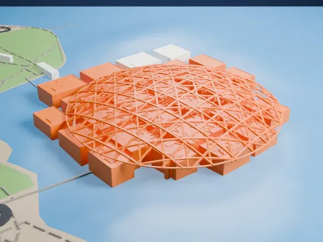Louvre Abu Dhabi model, North view