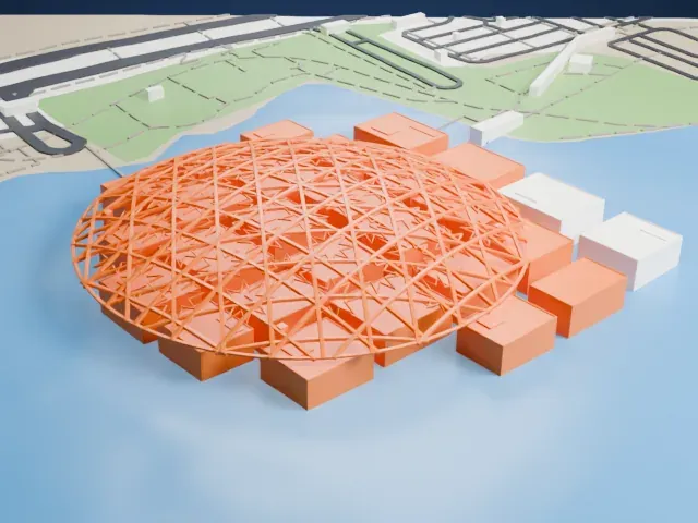 Louvre Abu Dhabi model, West view