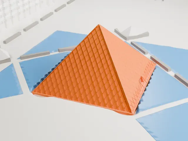 Louvre Pyramid model, West view
