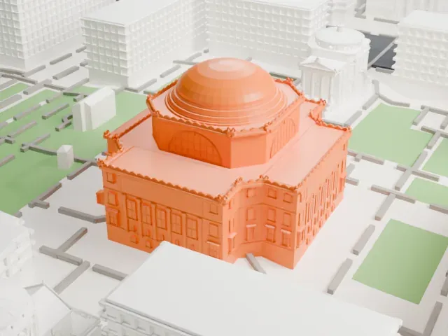 Low Memorial Library model, East view