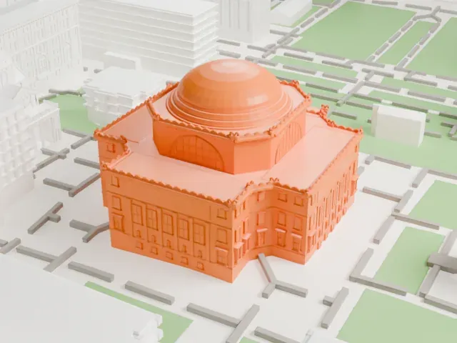 Low Memorial Library model, North view