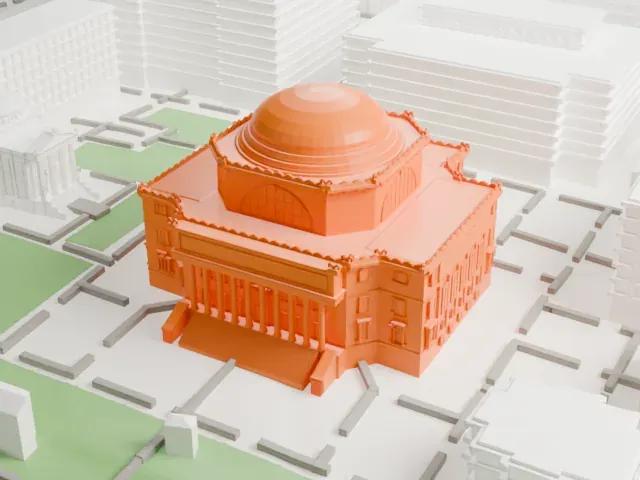 Low Memorial Library model, South view