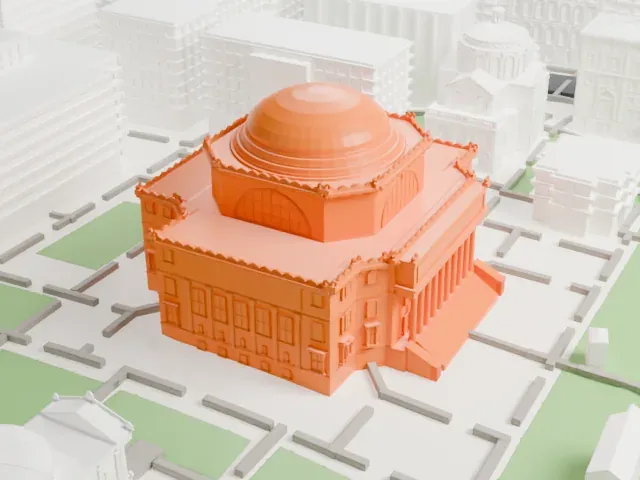 Low Memorial Library model, West view