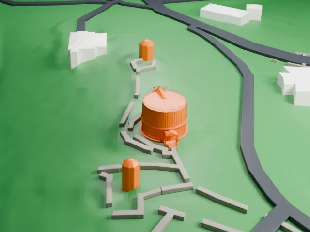 Lowell Observatory model, North view