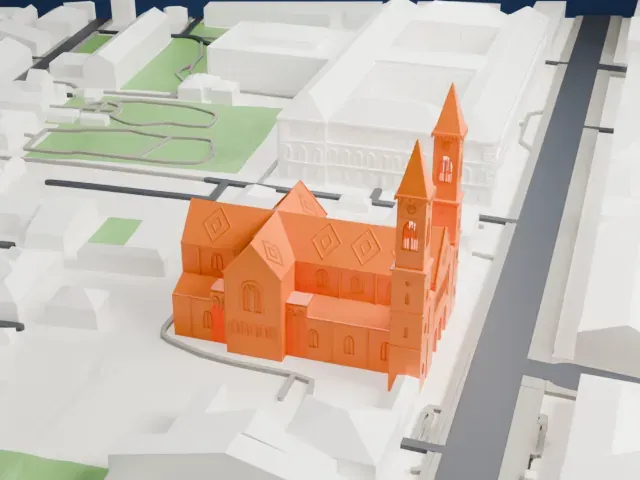 Ludwigskirche, Munich model, North view